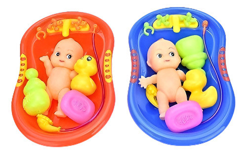 5 X Muñeca En Tinas De Baño Con Pato + Ducha Kids Set Acceso 0