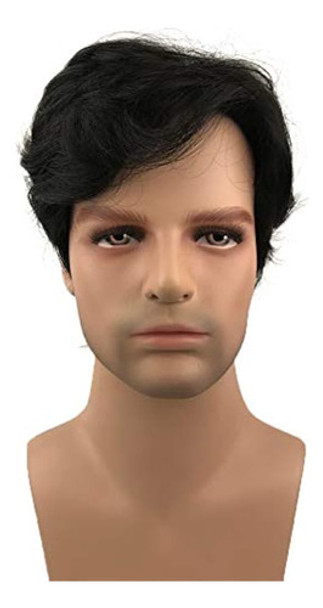 Peluca Aimole De Pelo Sintético Corto Y Liso Para Hombre Col 0
