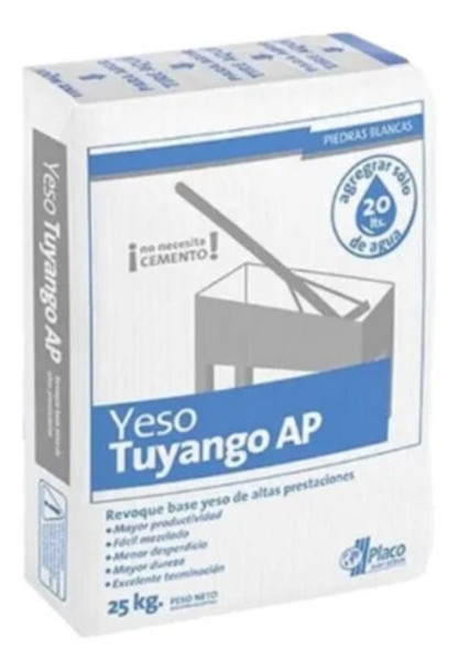Bolsa Yeso En Polvo Tuyango Ap Para Interiores X25 Kg Cba 0