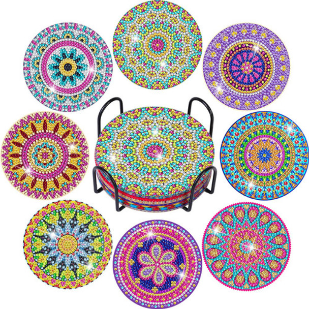 Kit De Posavasos Con Pintura De Diamantes (8 Piezas) 0