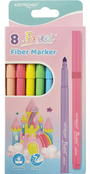 Marcadores Keyroad Fiber Marker Pastel X8 Serviciopapelero 0