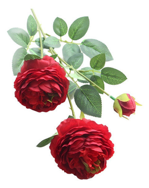 Planta Flor Artificial Peonia Decoracion Hogar 3 Flores 0