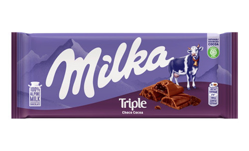Tableta De Chocolate Milka Triple Cacao X 90g - Tienda Kako 0