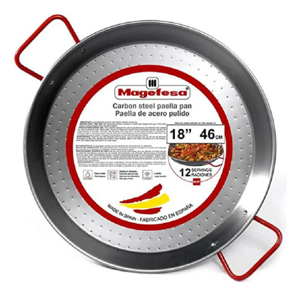 Paella  Valenciana Acero Pulida 46cm  12 Porciones 0 Paella  Valenciana Acero Pulida 46cm  12 Porciones 0