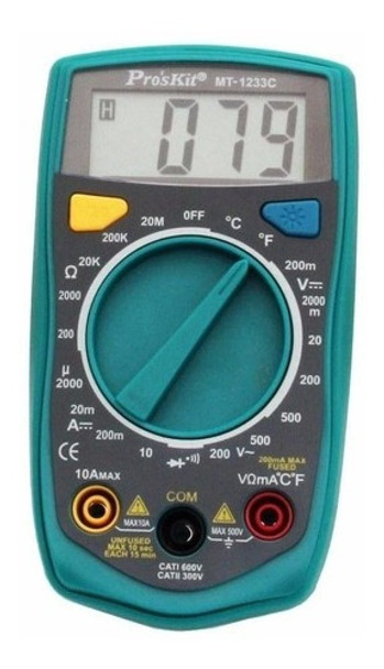 Multimetro Digital Proskit Mt-1233c Tester Luz Temperatura 0