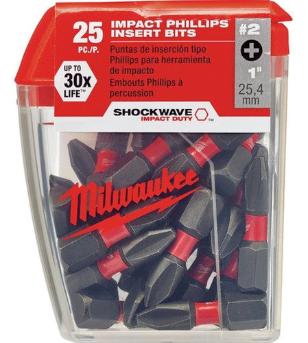 Milwaukee 48-32-4604#2 Phillips Shockwave Insert Bit Contrac 0
