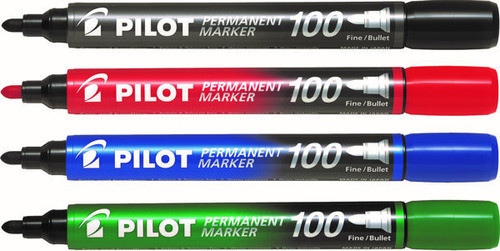 Marcador Pilot Negro 100 Permanente X2 - Goldin Papeleria 0