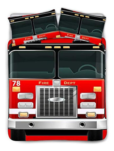 Bigcarjob Juego De Ropa De Cama Con Estampado De Camión De B 0