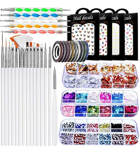 Joyjuly Kit De Pinceles Para Decoración De Uñas, Kit De Deco 0