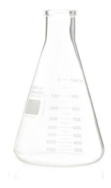 Frasco Erlenmeyer 125ml Boca Larga De Vidro Graduado Adx 0