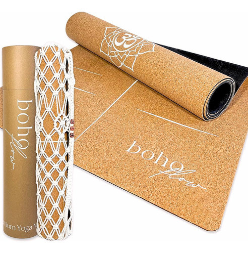 Esterilla De Yoga De Corcho Premium Con Marcas De Alineación 0