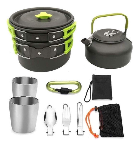 Set De Ollas Camping Utencillos Plegables 21import 0