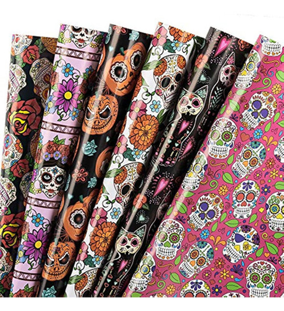 Hoja De Papel De Regalo Wrapaholic - Diseño De Calavera, Per 0