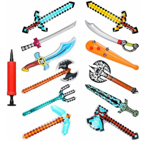 Saenkoe 12 Piezas De Armas Inflables De Píxeles, 0