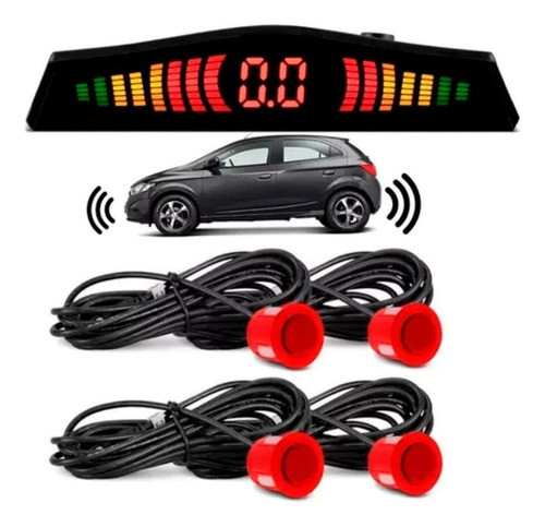 Kit Sensor Estacionamento Ray X Vermelho  4 Sensores 22 Mm 0