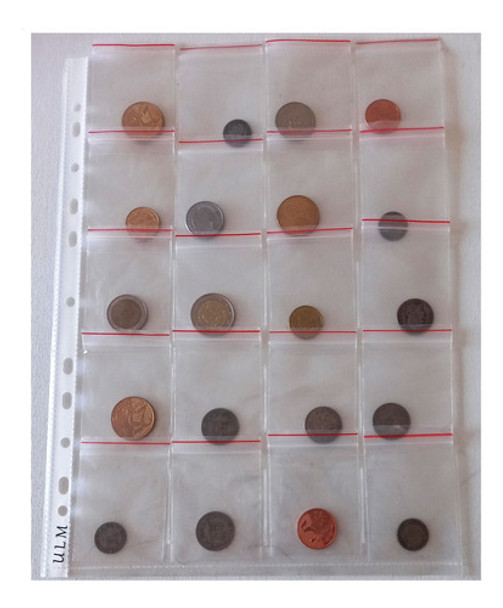 Carpeta + 20 Hojas Ulm +400 Bolsitas Zipper Para 400 Monedas 0