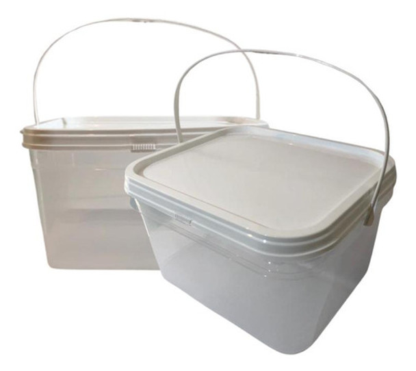 Balde Para Guardar Ração De Gato Transparente 2.4l 2 Pçs 0