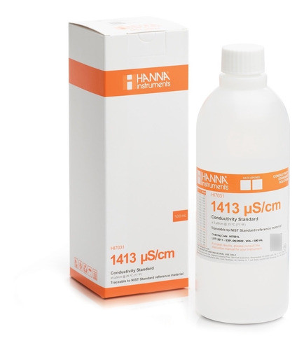 Solución De Calibración De Conductividad, 1413 Micro, Hanna 0
