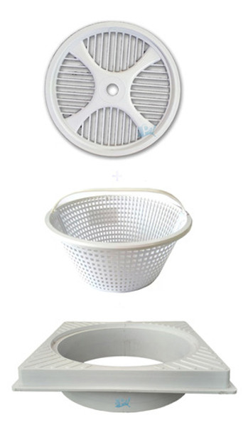 Marco Para Tapa Rejilla+ Rejilla De Skimmer+canasto 0