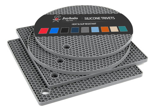 Trivets De Silicona Flexibles Para Cocina Y Mesa, Gris 0