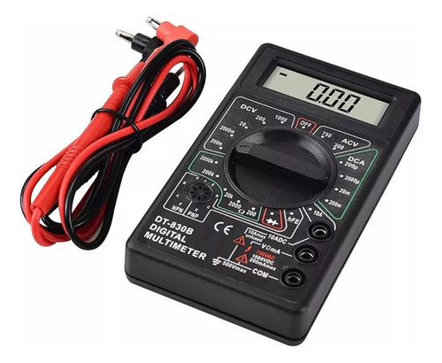 Tester Multímetro Digital Amperímetro Profesional Con Cables 0