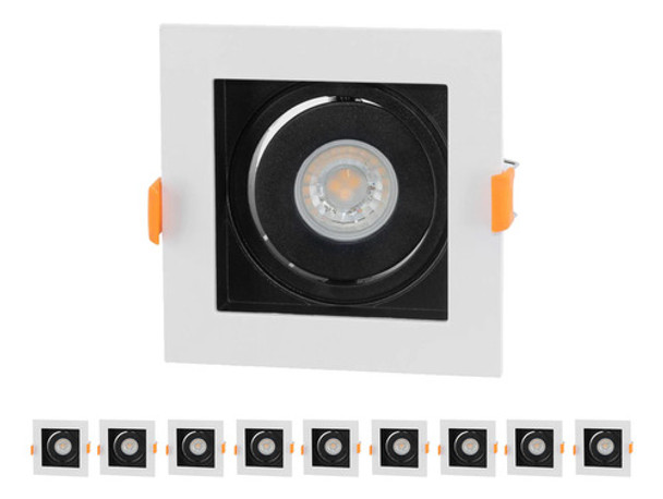 Kit 10x Spot Mr11 Mini Dicroica Preto/branco Dl146mdwb Bella 0