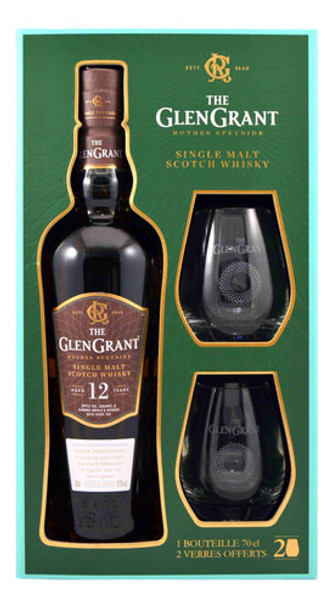 Whisky Glengrant 12 Años 43% 700 Ml Con 2 Vasos Regalo Dest 0