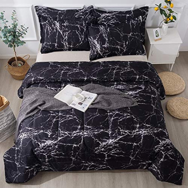 ~? Litanika Black Marble Comforter Twin (66x90lnch), 2 Pieza 0 ~? Litanika Black Marble Comforter Twin (66x90lnch), 2 Pieza 0