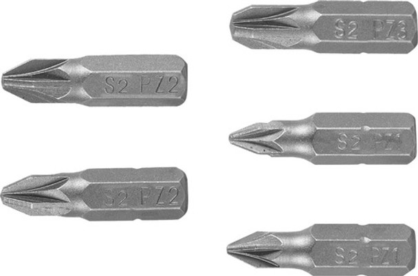 Juego De 5 Puntas Pozidriv 25mm Truper Pude-2001 0