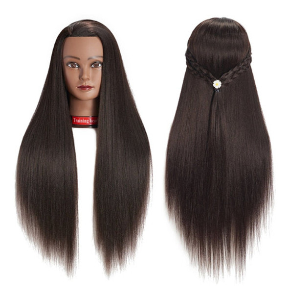 Cabeza P/practica Peluqueria 66-71cm Fibra Negro /1813by0220 0