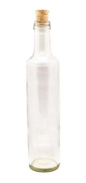 Botella Vidrio Aceite Vinagre Con Corcho 500 Cc Redonda X12 0