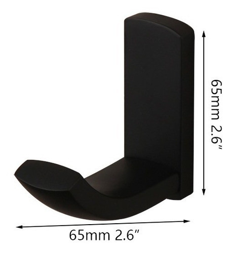 Accesorio Gancho Toallero Para Baño Moderno Negro Mate 0