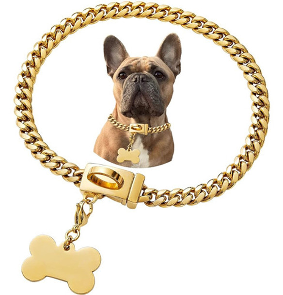 Collar De Perro Con Hebilla De Acero Inoxidable, Collar De J 0