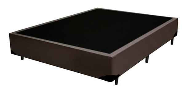 Base Cama Box Solteirão Corino Marrom - 108x198x39 0
