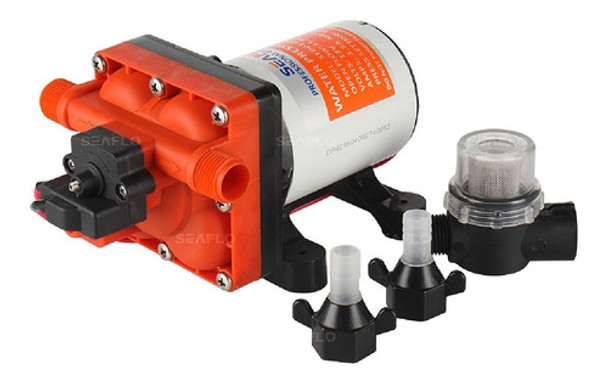 Bomba De Pressão 3gpm 55psi 12v + Tanque Acumulador Seaflo 0 Bomba De Pressão 3gpm 55psi 12v + Tanque Acumulador Seaflo 0