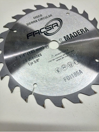 Hoja Sierra Circular Facsa Con Widia 71/4 X24 Dtes 0
