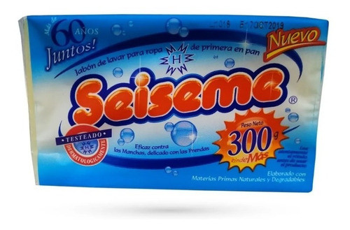 Jabón De Lavar Seiseme 300g Pack X 10u 0