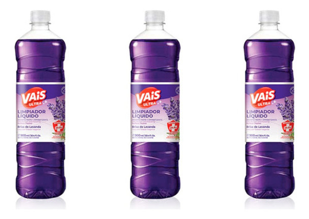 Limpiador Líquido Desinfectante Lavanda 900ml Vais X 3u 0