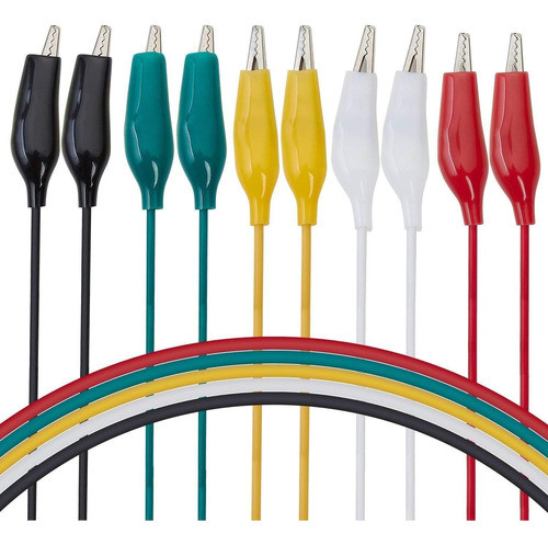Juego De 10 Cables De Prueba Multicolor Con Pinzas Cocodrilo 0