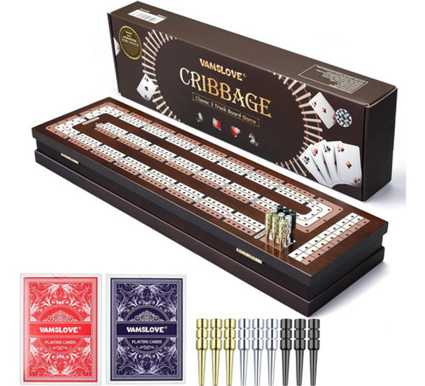 Tablero De Cribbage Magnético De Madera Con 3 Pistas Y 9 Peo 0 Tablero De Cribbage Magnético De Madera Con 3 Pistas Y 9 Peo 0