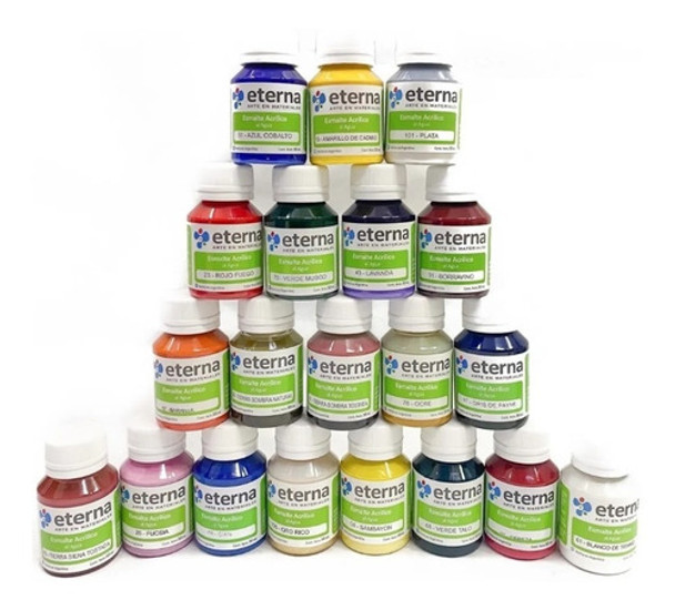 24 Esmaltes Acrilicos Al Agua Eterna X 50ml 0