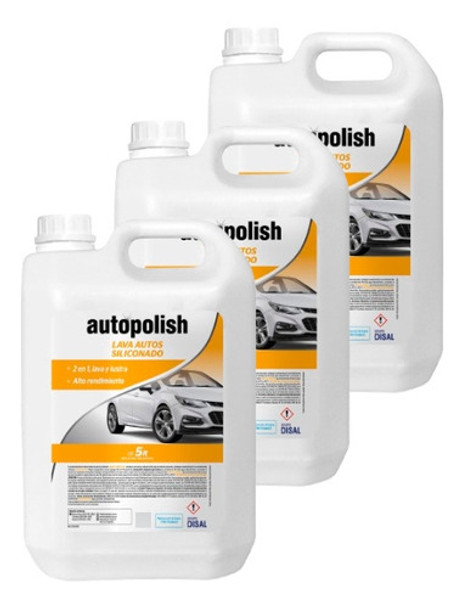 Pack X 3 Shampoo Lava Auto Siliconado Autopolish X 5 Litros 0