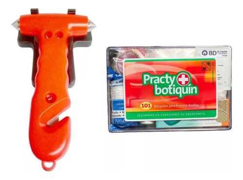 Martillo De Emergencia Rompe + Botiquín Primeros Auxilios 0