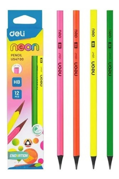 Lapices Grafito Deli Neon Hb Resina Triangular X 12 Unidades 0 Lapices Grafito Deli Neon Hb Resina Triangular X 12 Unidades 0