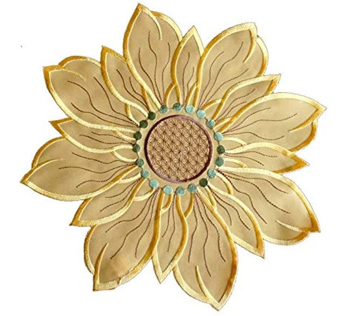 Mantel De Mesa Granddeco Girasol, Tapete De Mesa Bordado Bor 0