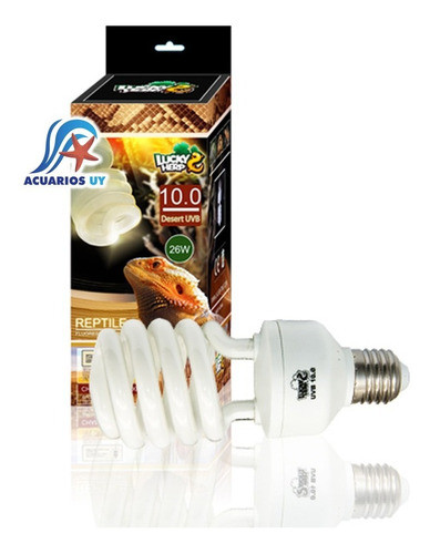 Lámpara Luz Con Uvb Y Uva P/reptiles. Lucky Herp Uv 13w 10.0 0