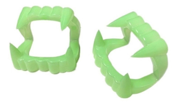 Dientes De Vampiro Dracula Fluo Fosforescente Brilla 0