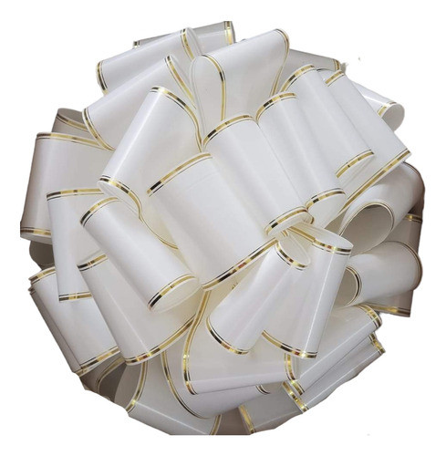 Moño Autos Casamientos Bordes Dorados Lame-ramos Mejia 45cms 0