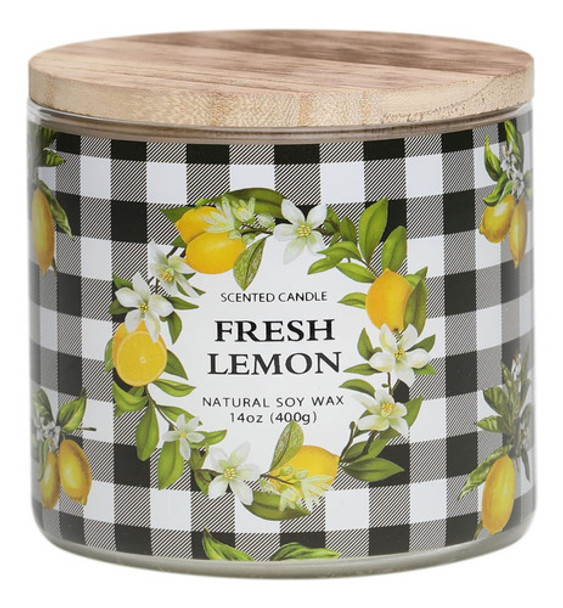 Vela De Limon, Vela Perfumada De Limon Fresco, Vela Grande D 0