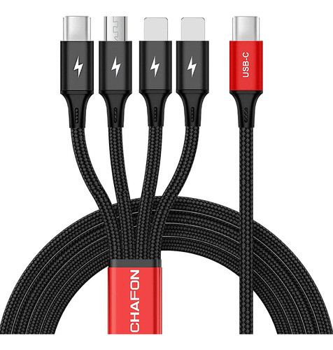 Cable De Carga Multiple 4 En 1 Usb C Micro Usb 0